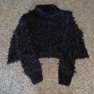 Womens Shrunken Super-Cropped Turtleneck Sweater